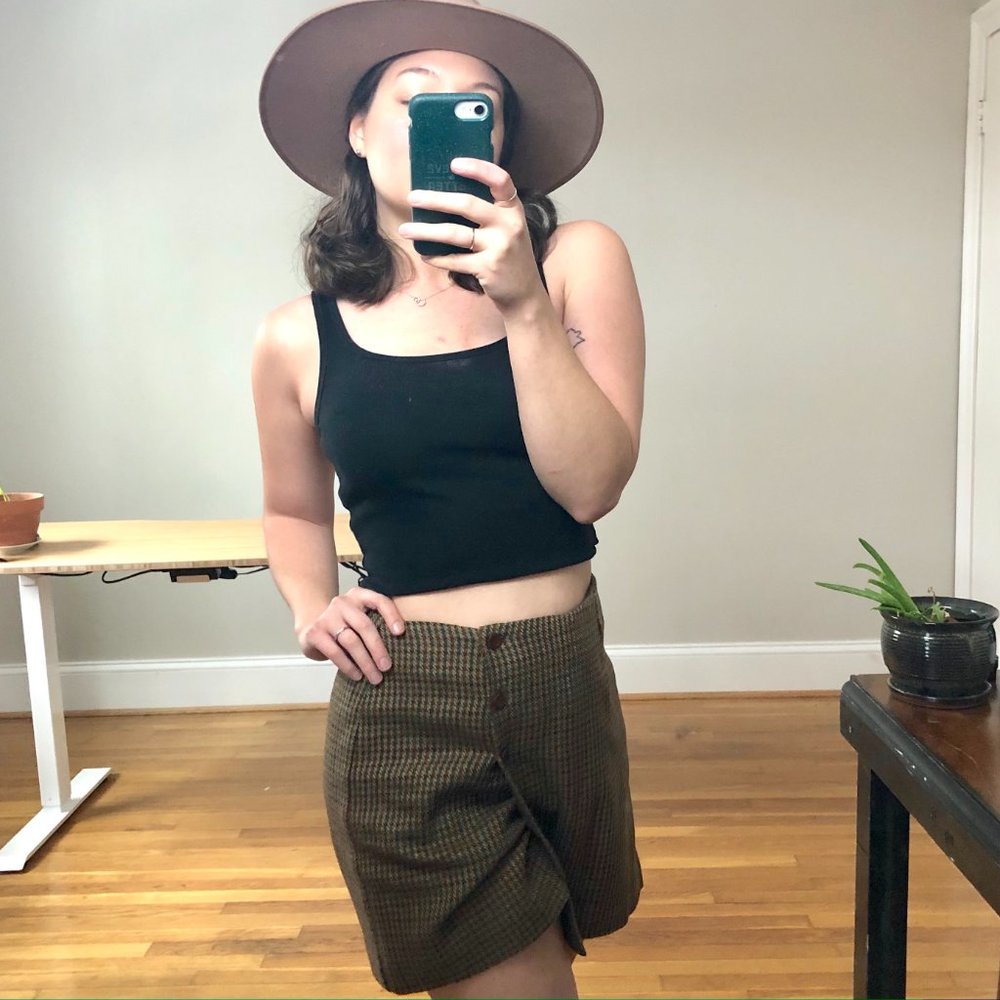 Vintage Limited Wool Preppy Plaid Skort Shorts 8